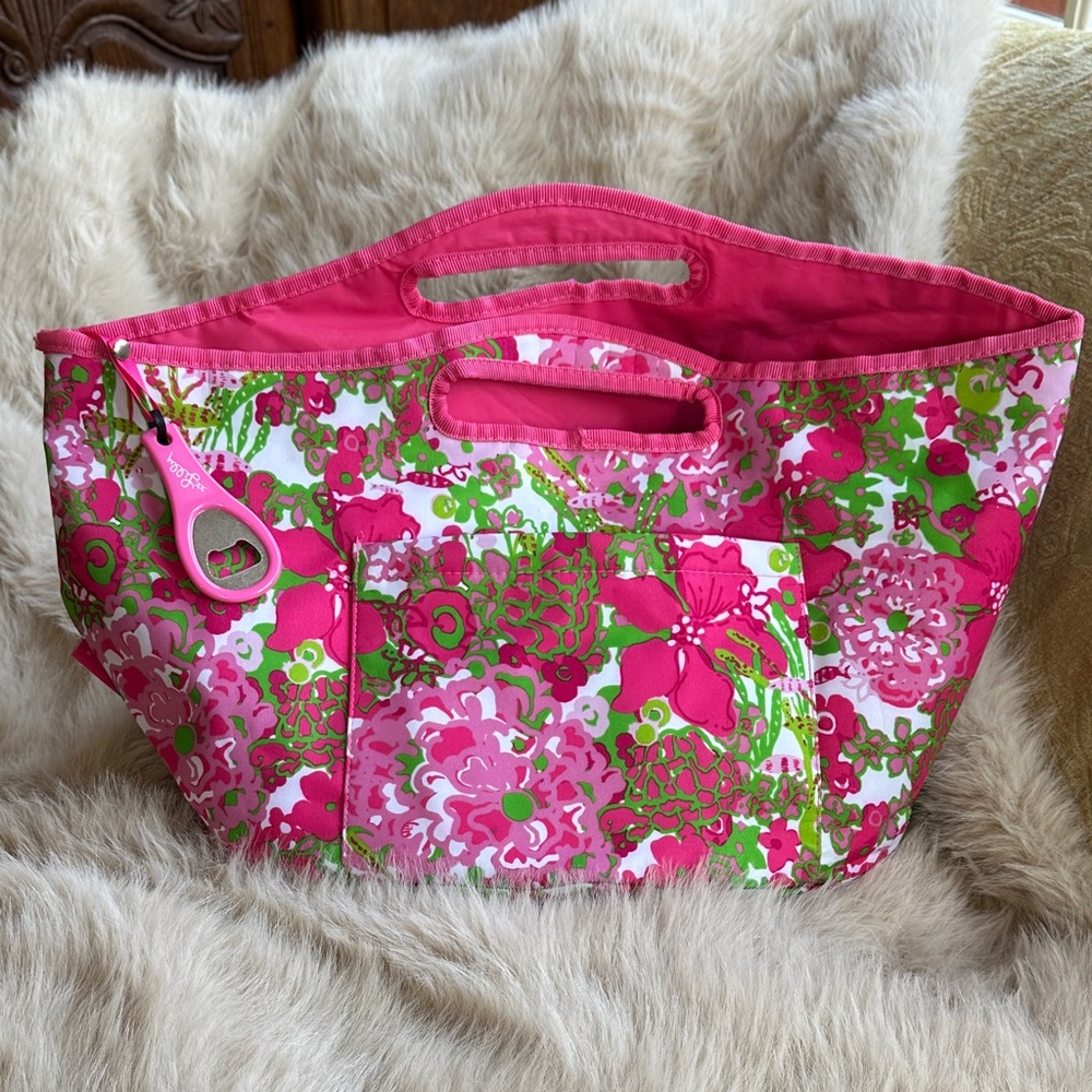 Lilly Pulitzer Floral Pink and Green Cooler Bag